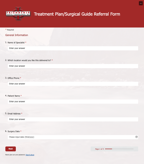 Friendship Surgical Guide Digital Form